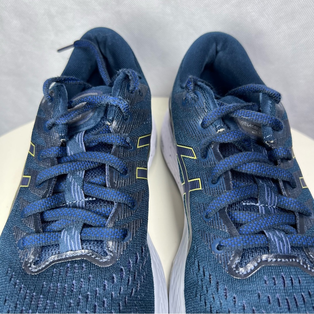 Asics Gel Kayano 28 Womens 10 Navy Yellow Running Sneakers super clean - Picture 3 of 10